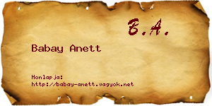 Babay Anett névjegykártya